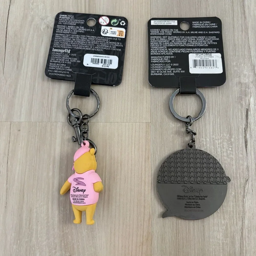 Loungefly Disney Keychain Winnie The Pooh Eeyore Tigger Piglet Lot Of 2 NEW